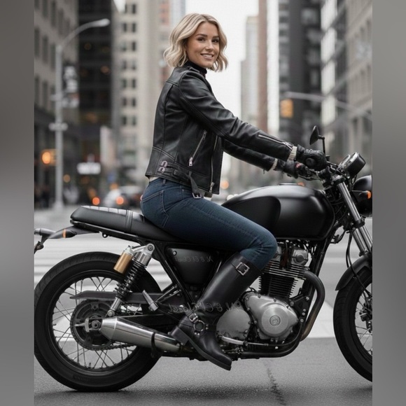 MICHAEL Michael Kors Shoes - Michael Kors Crosby Moto Boots Black Leather Biker Boots Size 8.5 M NWT